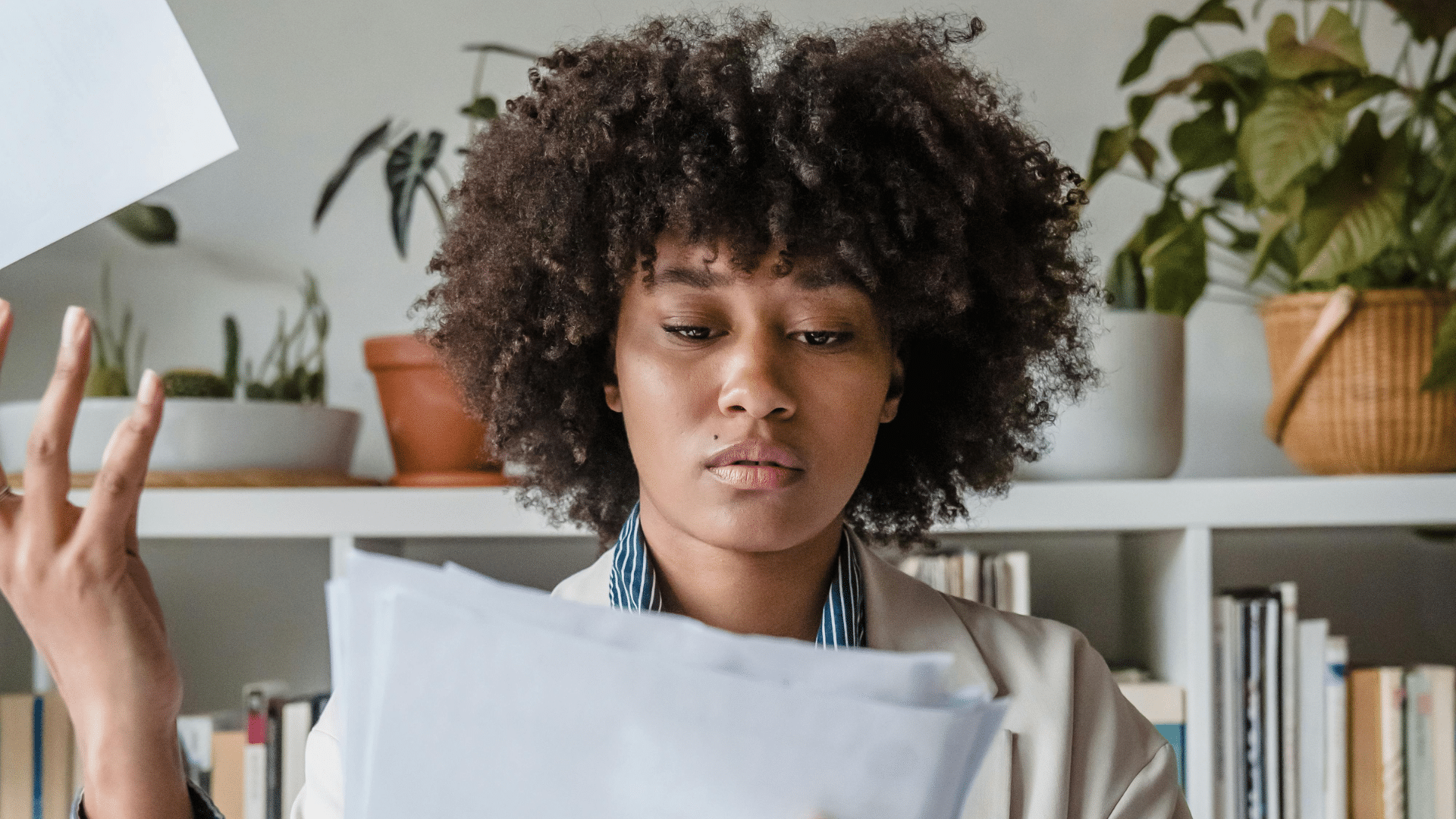 Property manager sorting through additional interest papers